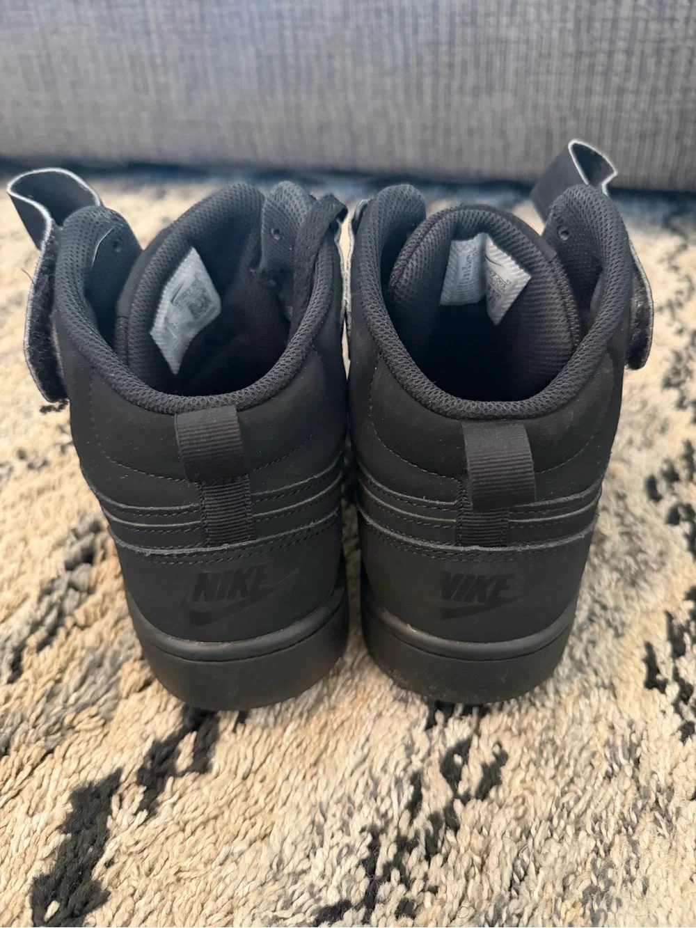 Nike Black High-Top Strap Lace-Up Sneakers
